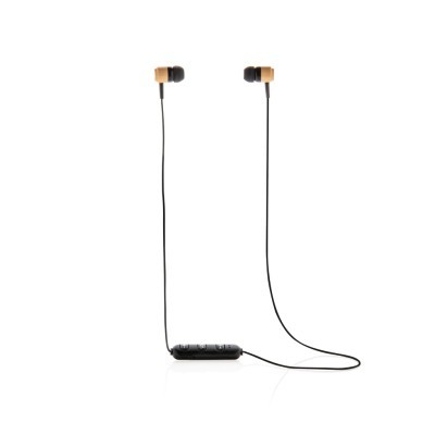 Auriculares publicitarios inalámbricos bambú